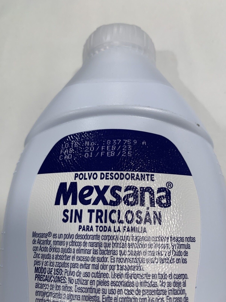 MEXSANA TALCO POLVO DESODORANTE P/PIES SIN TRICLOSAN. 160G. BAYER.