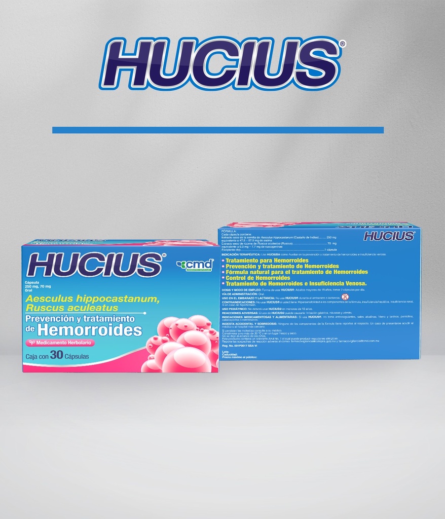 HUCIUS 30 CAPS 250/70 MG