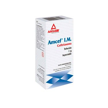 AMCEF (CEFTRIAXONA) SOL INY 1 GR IM C/1 AMP AMSA