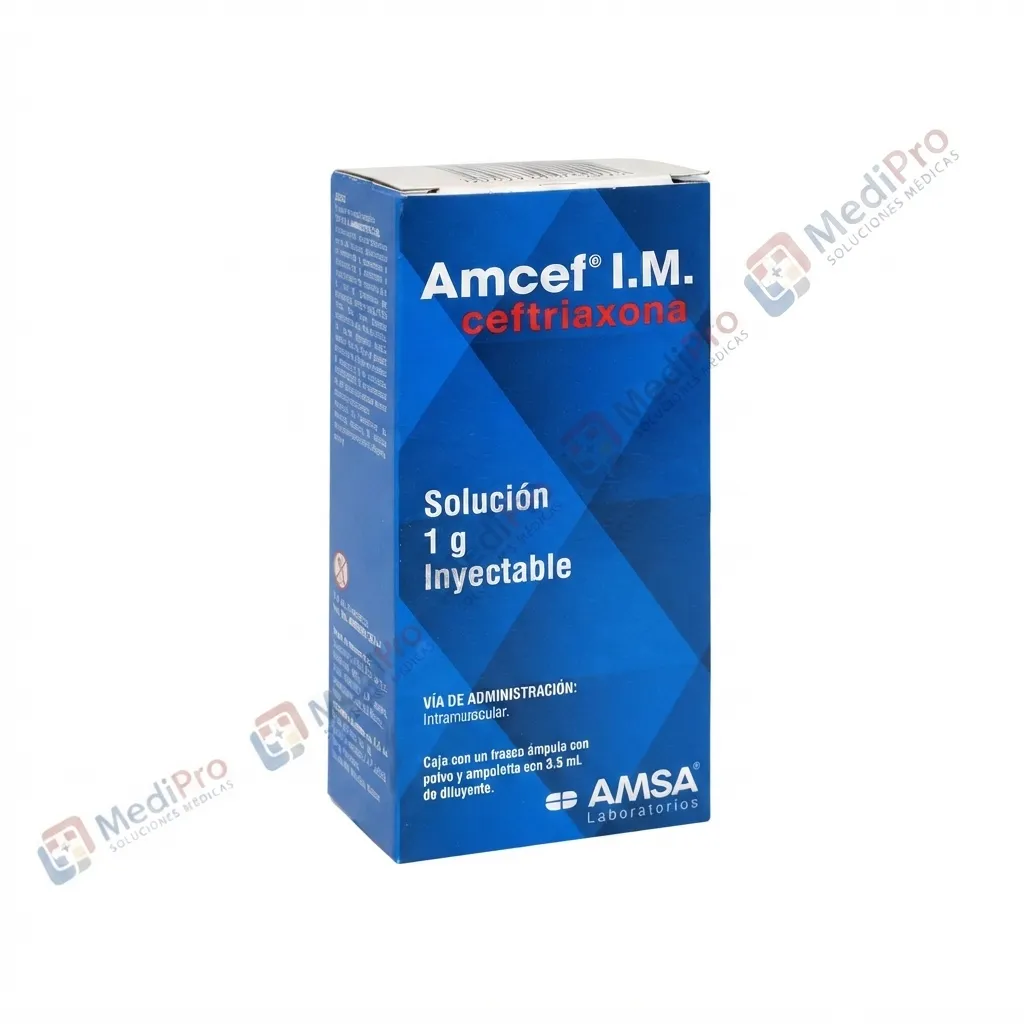 AMCEF (CEFTRIAXONA) SOL INY 1 GR IM C/1 AMP AMSA