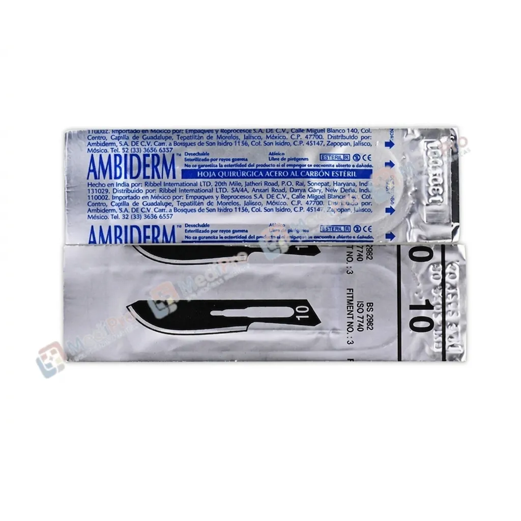 HOJA PARA BISTURÍ ACERO AL CARBÓN #10 AMBIDERM
