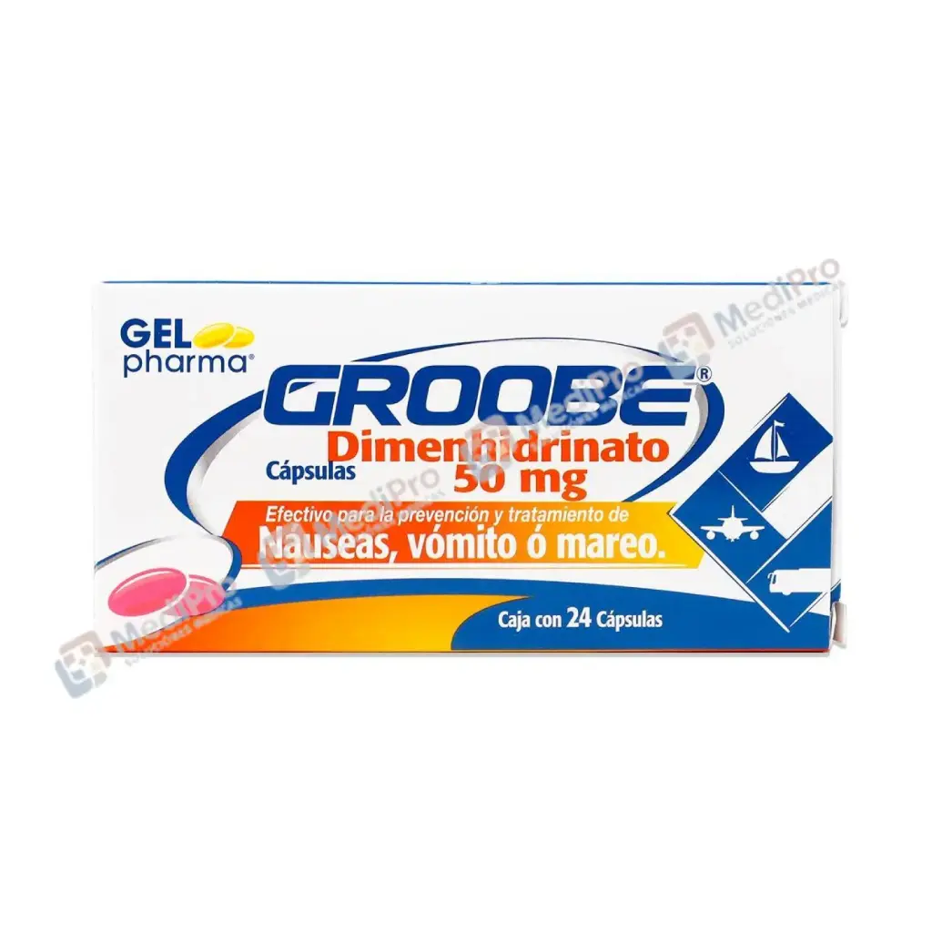 GROOBE C/24 CAPS 50MG. (DIMENHIDRINATO)