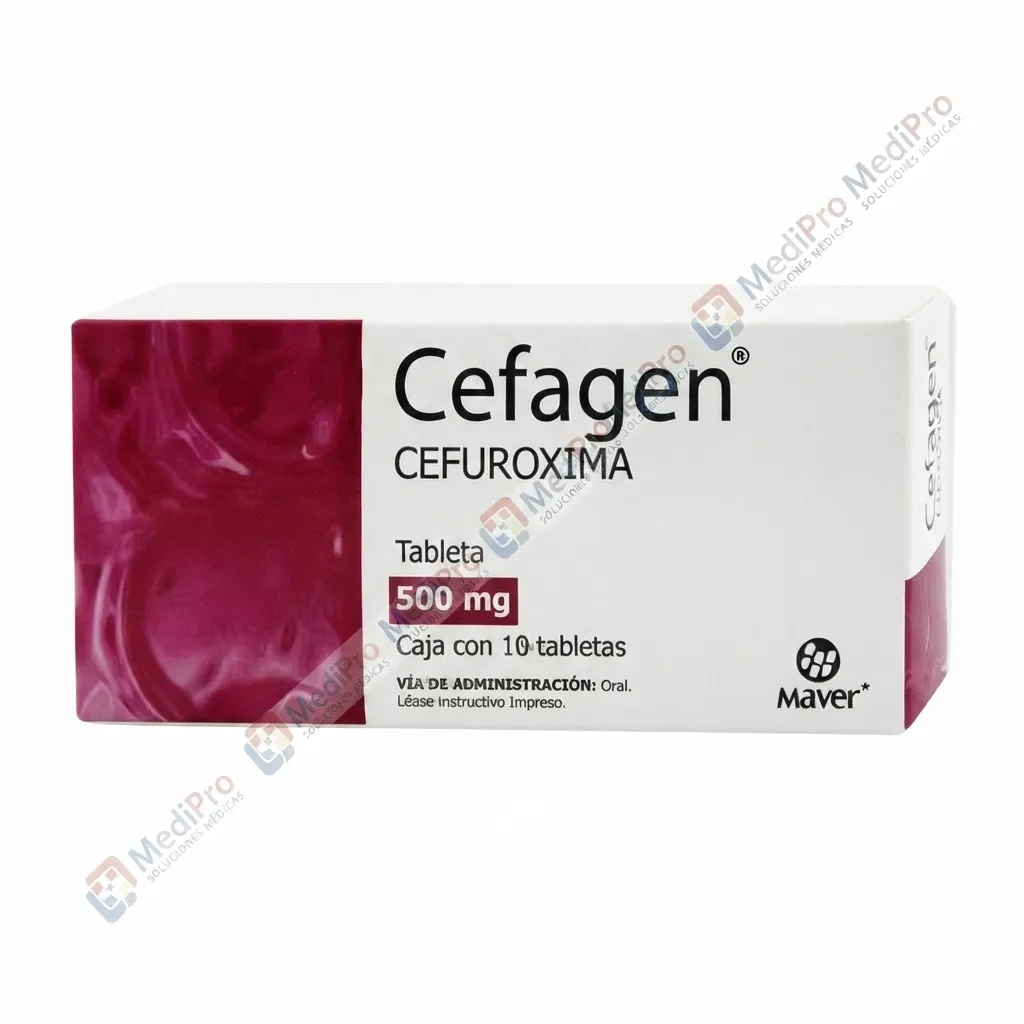 CEFAGEN 500 MG CON 10 TABLETAS (CEFUROXIMA 500MG)