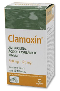 CLAMOXIN 500/125 MG C/10 TABS (AMOXICILINA / ACIDO CLAVULANICO)