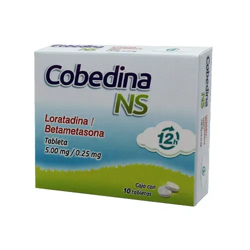 COBEDINA NS 5.00 MG/ 0.25 MG C/10 TABS (BETAMETAZONA/LORATADINA)