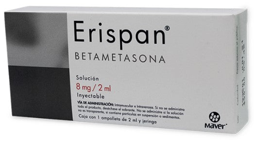 ERISPAN (BETAMETASONA) SOL INY  8MG/2ML C/1 AMP