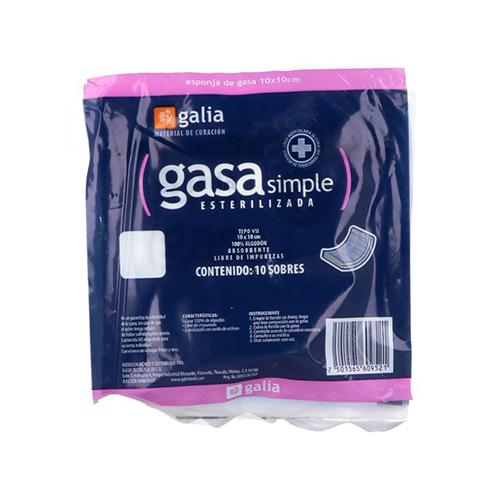 GASA ESTERIL  10 X 10 CM C/10 GALIA