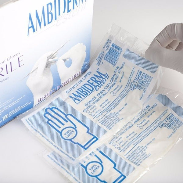 GUANTE P/EXPLORACIÓN ESTÉRIL GDE C/100 AMBIDERM