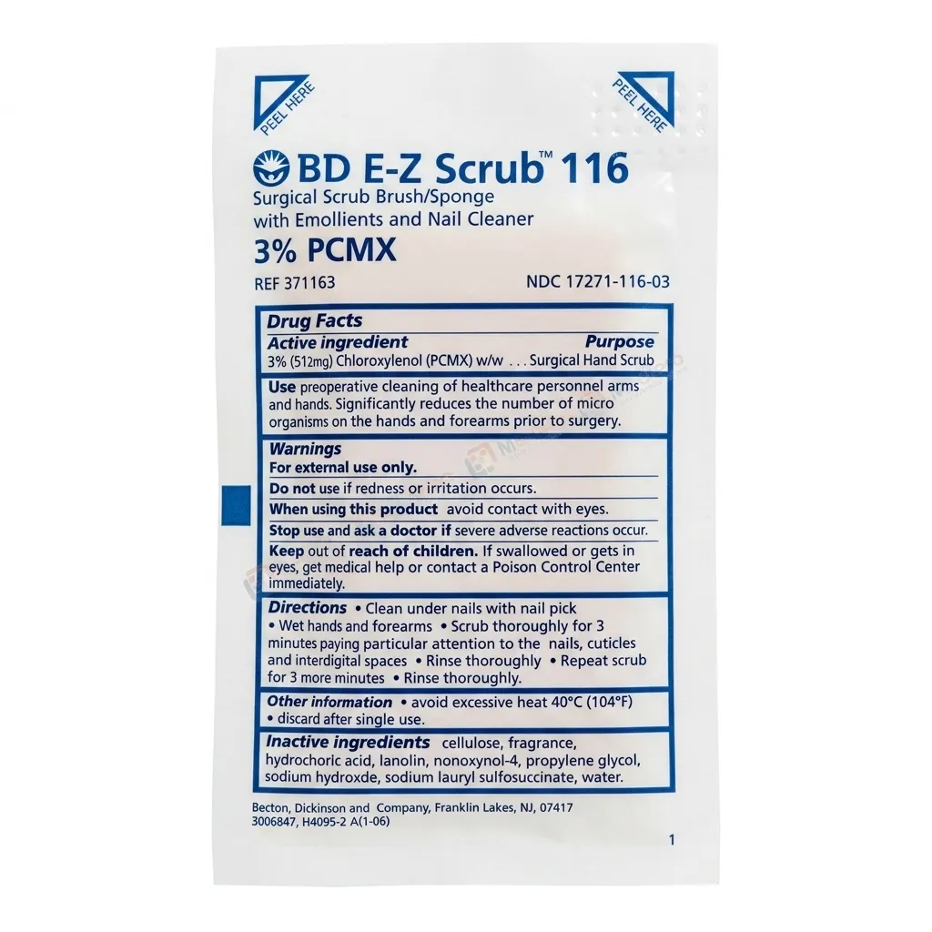 CEPILLO QUIRURGICO 3% PCMX CON JABON SCRUB 116 BD