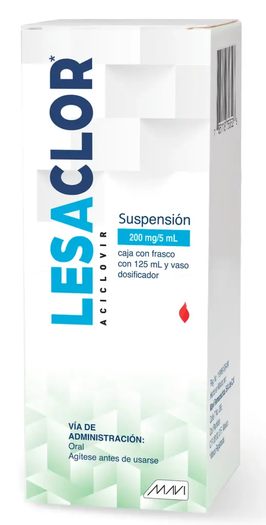 LESACLOR SUSP. 125ML. 200MG. (ACICLOVIR 200 MG)
