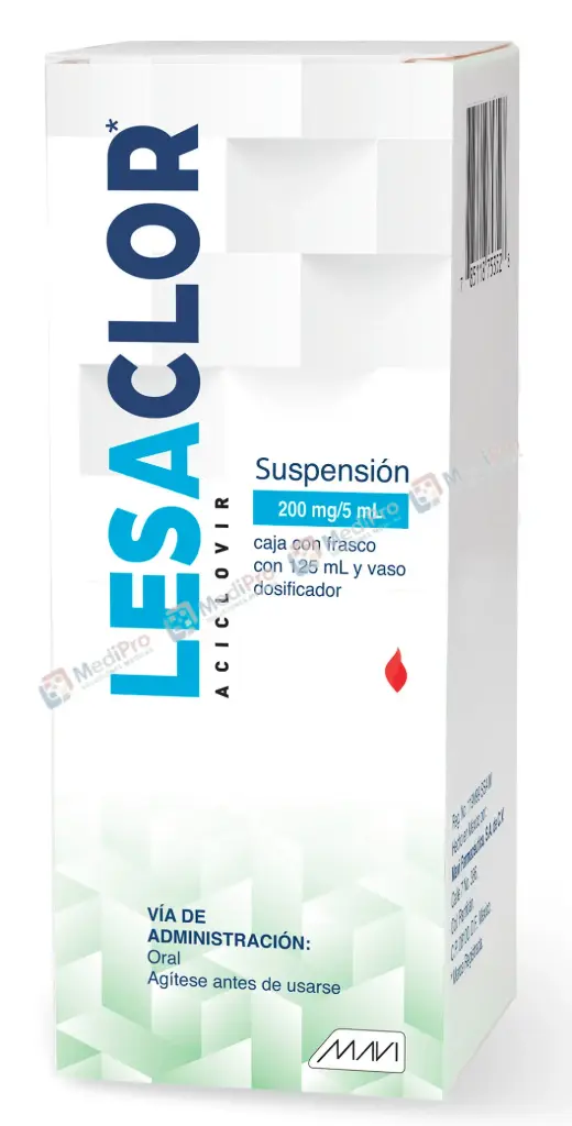 LESACLOR SUSP. 125ML. 200MG. (ACICLOVIR 200 MG)