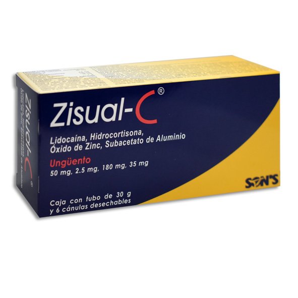 ZISUAL - C (LIDOCA/ACETA DE HIDROCO/ZINC/ALUMN) TUBO 30G C/6 CANULAS