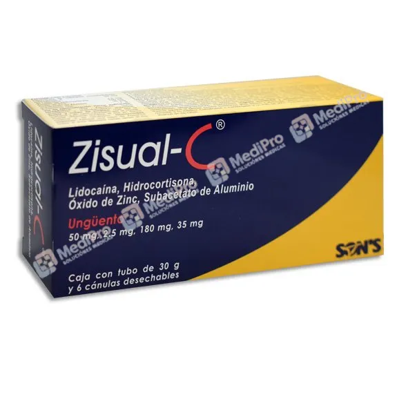 ZISUAL - C (LIDOCA/ACETA DE HIDROCO/ZINC/ALUMN) TUBO 30G C/6 CANULAS