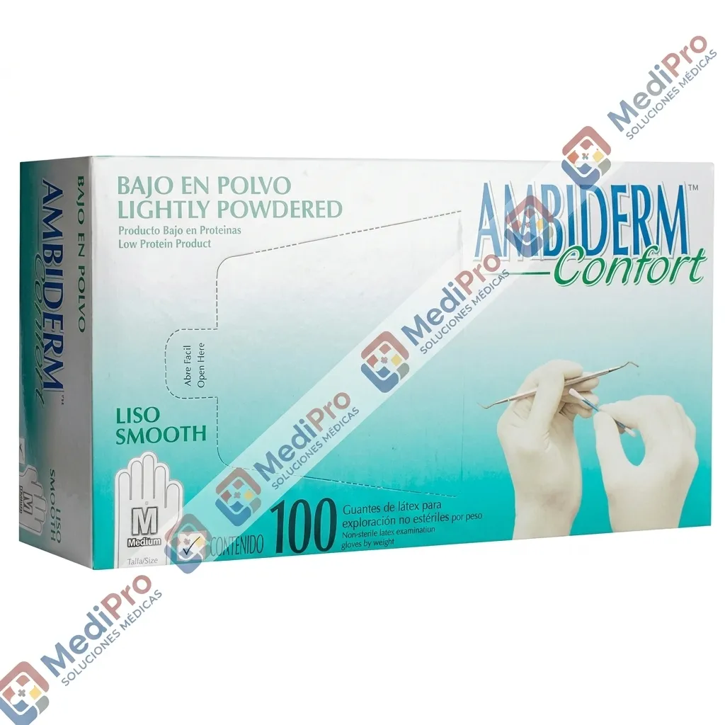 GUANTE NO ESTERIL MEDIANO C/100 AMBIDERM