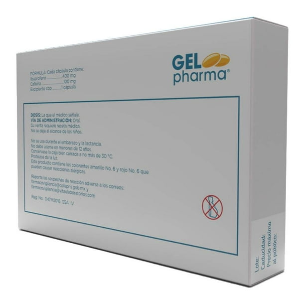 IBUPROFENO/CAFEINA CAPS 400/100 MG C/10  GELPHARMA