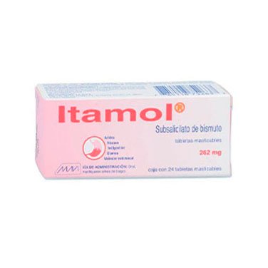 ITAMOL (SUBSALICILATO DE BISMUTO) TAB MAST 262 MG C/24 MAVI