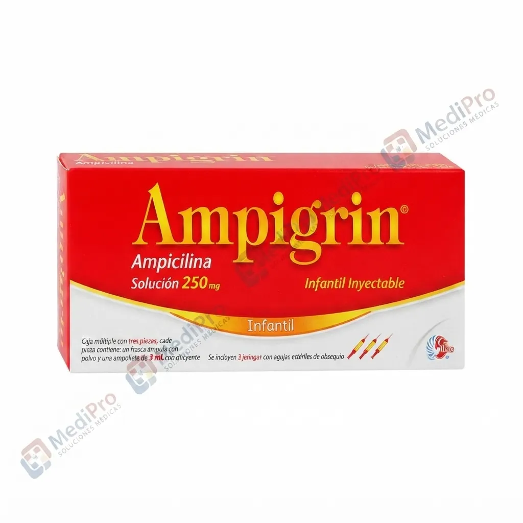 AMPIGRIN (AMPICILINA) SOL INY 250 MG INF C/3 AMP COLLINS