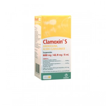 CLAMOXIN S (AMOXICILINA/AC. CLAVUL) SUSP 600/42.9 MG/5ML P/50ML MAVER