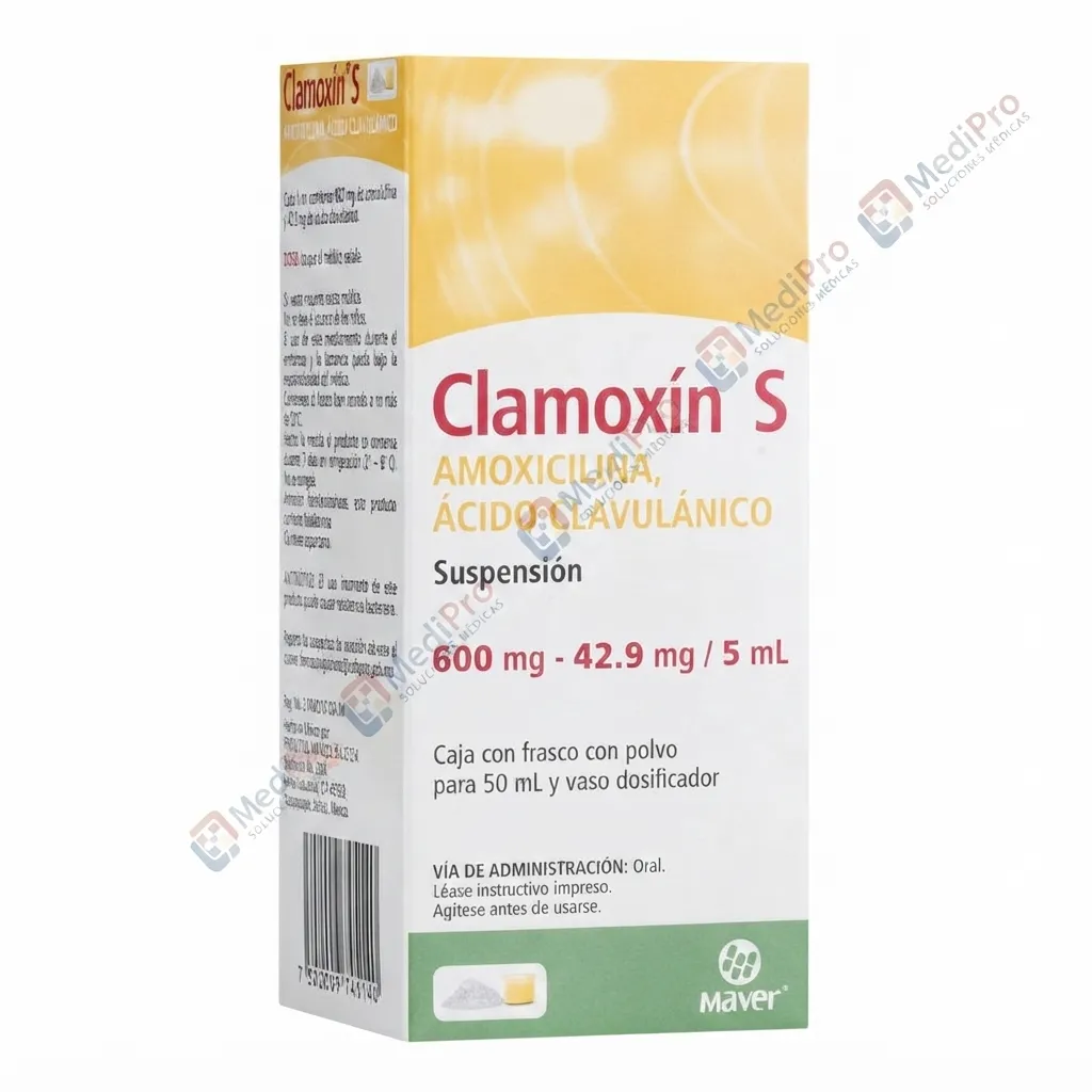 CLAMOXIN S (AMOXICILINA/AC. CLAVUL) SUSP 600/42.9 MG/5ML P/50ML MAVER