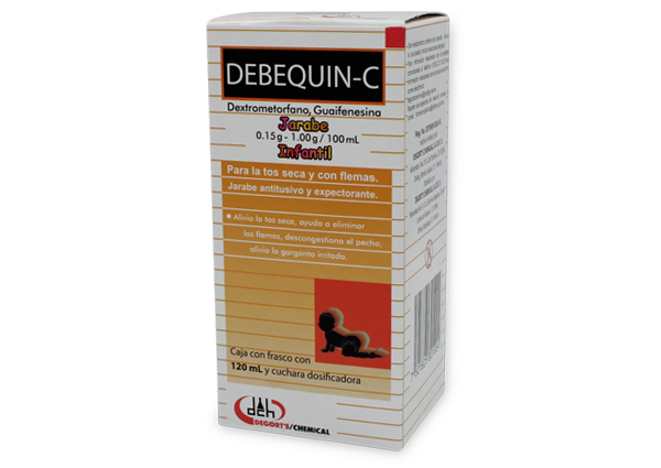 DEBEQUIN C (DEXTROMET/GUAIFENESIN) JRB INF C/120 ML DEGORTS