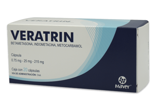 VERATRIN C/20 CAPS. 0.75/25/215MG. (INDOME,BETAME,METOCAR.)