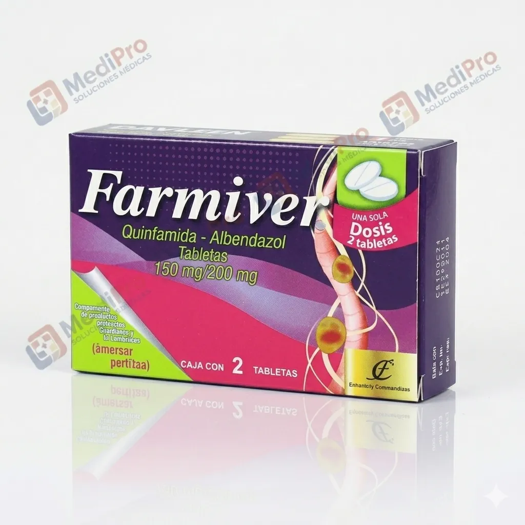 FARMIVER(QUINFAMIDA/ALBENDAZOL) 150MG/200MG TAB C/2 FARMACOS CONTI
