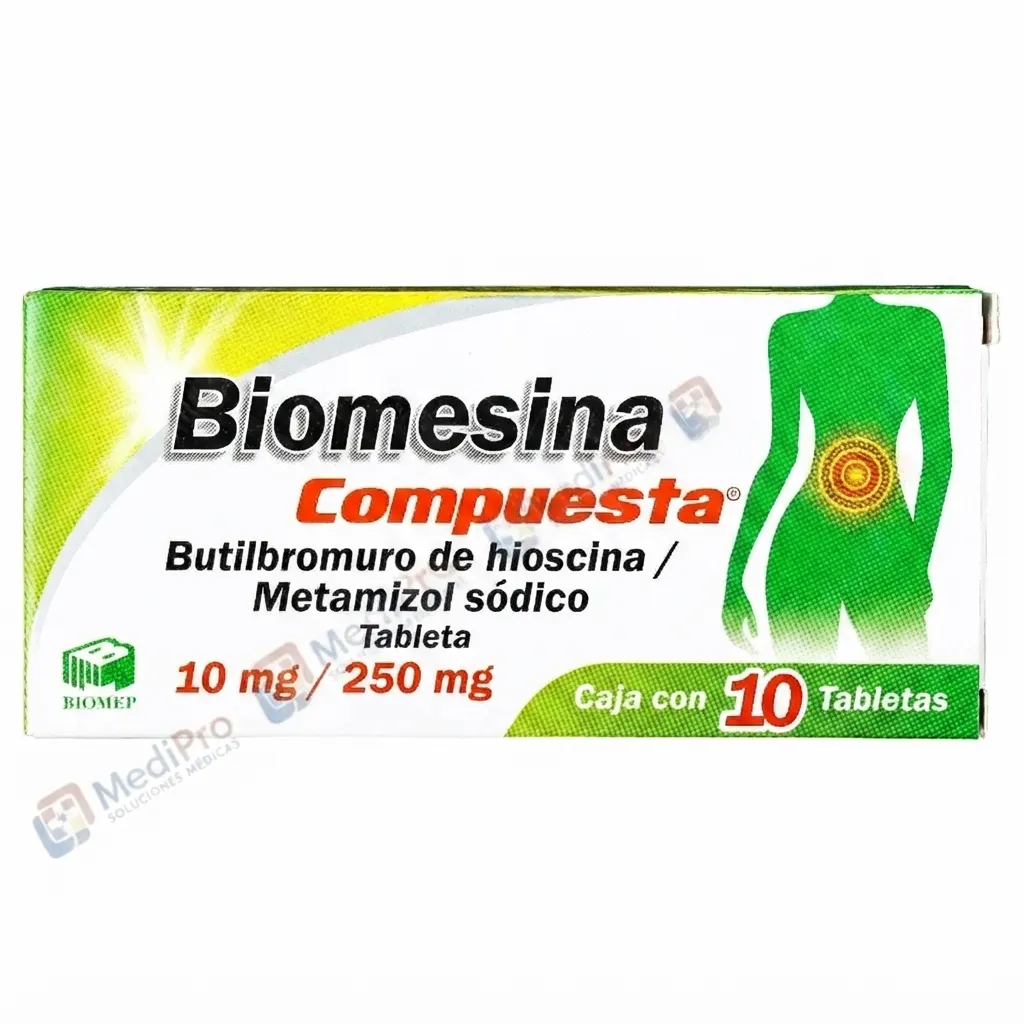 BIOMESINA COMPUESTA(BUTILHIOSINA/METAMIZOL) 10MG/250MG C/10 BIOMEP