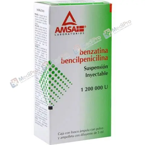BENCILPENICILINA BENZATINA SUSP INY 1 200 000 UI C/1 AMP AMSA