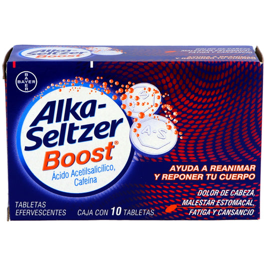 ALKA-SELTZER BOOST (BICARBONATO SODIO/CAFEINA) TAB EFERV C/10 BAYER
