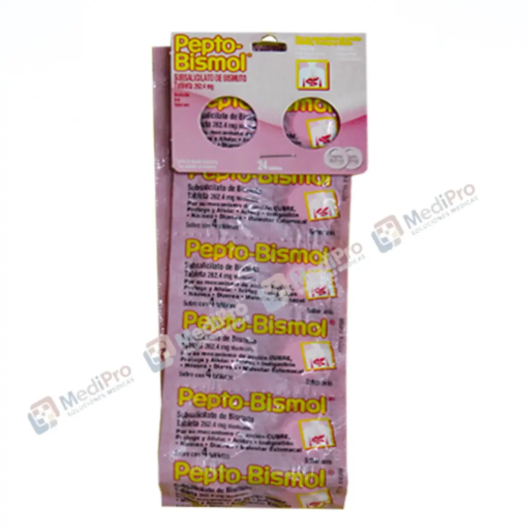 PEPTO-BISMOL (SUBSALICILATO DE BISMUTO) TAB MAST 262MG TIRA C/24 P&G