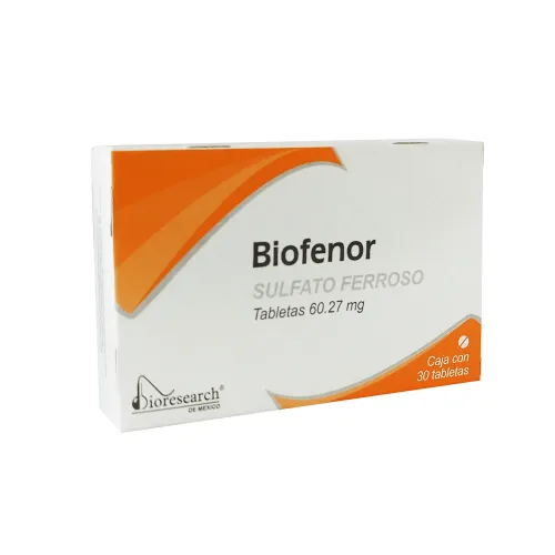 BIOFENOR (SULFATO FERROSO)  60.27 MG C/30 TAB.