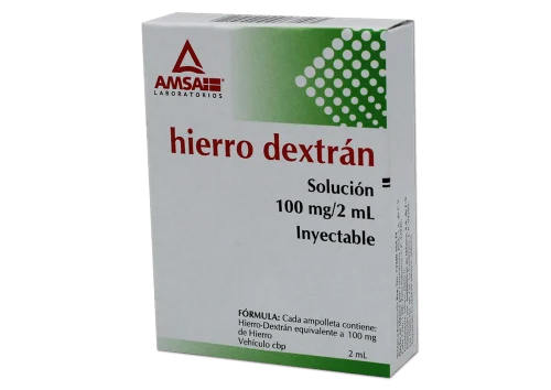 HIERRO DEXTRAN SOL INY 100MG/2ML C/3 AMP AMSA