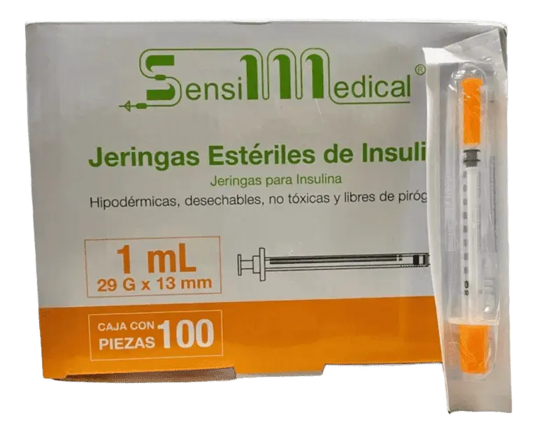 JERINGA P/INSULINA 1 ML 29X13 MM SENSIMEDICAL(NARANJA)