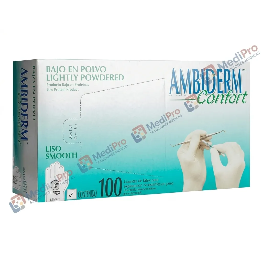 GUANTE NO ESTERIL GRANDE C/100 AMBIDERM CONFORT