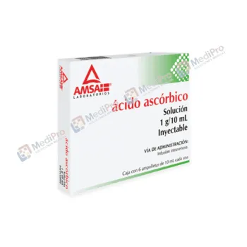 ACIDO ASCORBICO SOL INY 1G/10ML  C/6 AMP AMSA