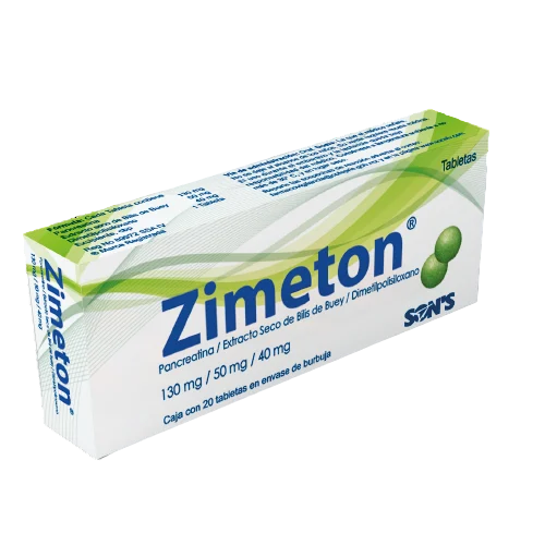 ZIMETON (PANCREATINA/BILIS DE BUEY/DIMETILPOLISI) TAB C/20 SONS