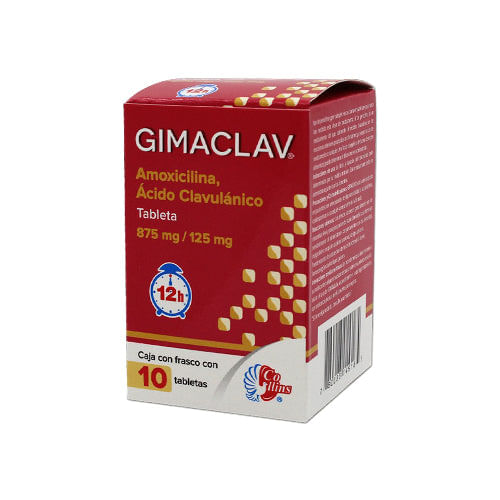GIMACLAV (AMOXICILINA/AC. CLAVULANICO) TAB 875/125 MG C/10