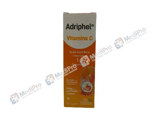 ADRIPHEL (ACIDO ASCORBICO) EFERVS SABOR NARANJO C/10 1G