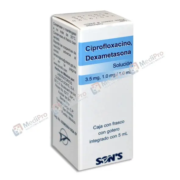 CIPROFLOXACINO/DEXAMETASONA  OFT GTS 5ML 3.5-1 MG/1ML SON´S.