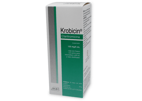 KROBICIN (CLARITROMICINA) SOL. 60ML. 125MG/5ML MAVI