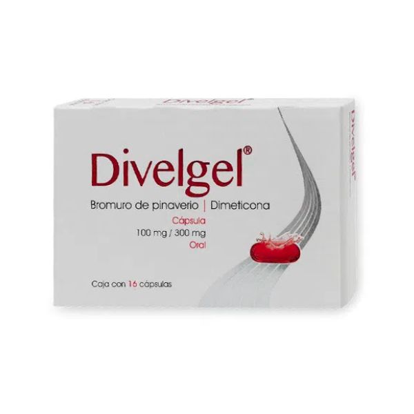 DIVELGEL 100/300MG C/16 CAPS (BROM.PINAVERIO,DIMETICONA)