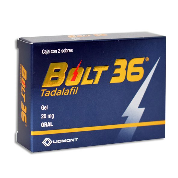 BOLT 36 C/2 SOBRES GEL ORAL 20MG. (TADALAFIL) LIOMONT.