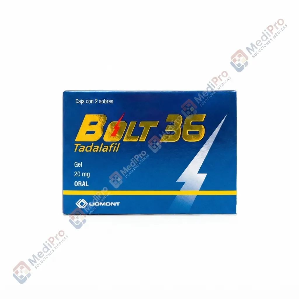 BOLT 36 C/2 SOBRES GEL ORAL 20MG. (TADALAFIL) LIOMONT.