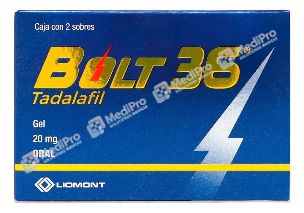 BOLT 36 C/2 SOBRES GEL ORAL 20MG. (TADALAFIL) LIOMONT.