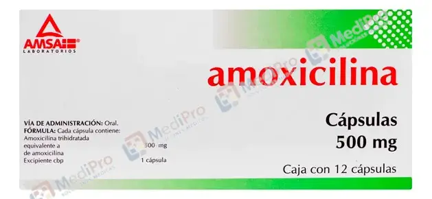 AMOXICILINA 500MG C/12 CAPS. AMSA