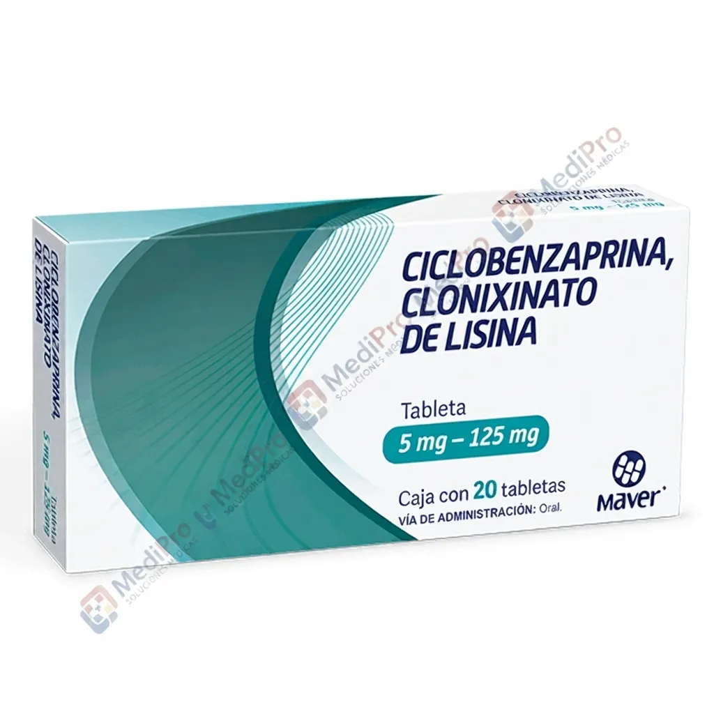 CICLOBENZAPIRINA/CLONIXINATO DE LISINA (Maver) c/20 TABS. 5/125 MG.