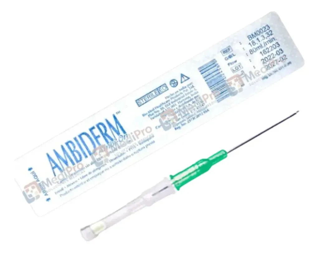AMBIO-ON CATETER IV RADIOPACO 18GX32MM VERDE.