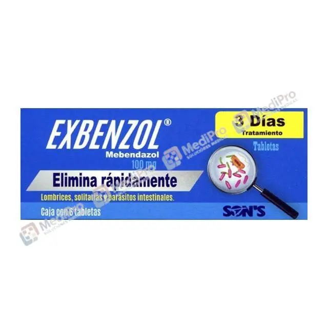 EXBENZOL (MEBENDAZOL) TAB C/6 SON´S