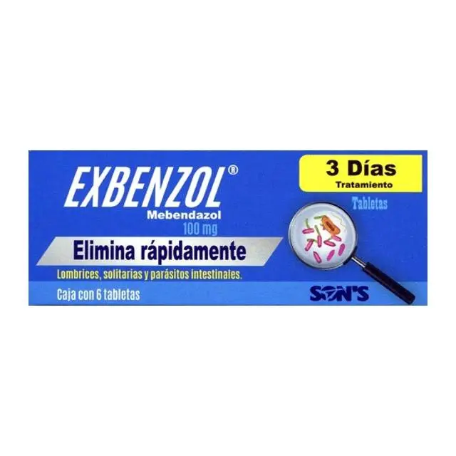 EXBENZOL (MEBENDAZOL) TAB C/6 SON´S