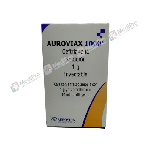 AUROVIAX 1000 SOL. INY. IV. FCO. AMP. 1G/10ML [CEFTRIAXONA] AUROVIDA.